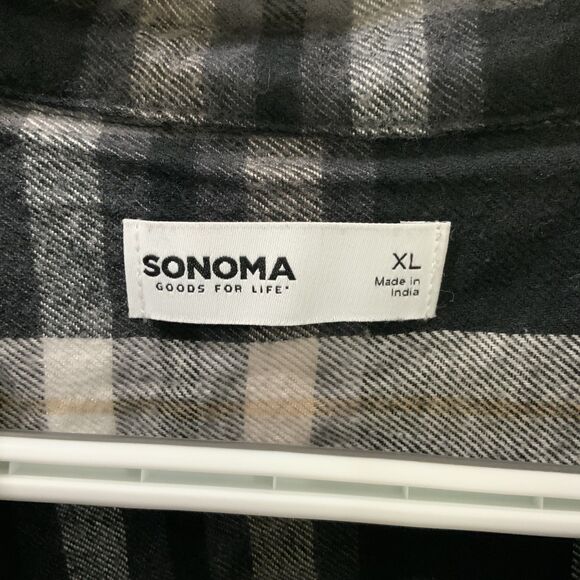 NWT! Black,White,Grey and Tan Flannel By Sonoma in XL - Picture 6 of 9